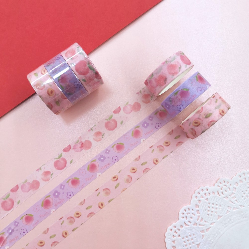 Peach Fragrance Washi Tape with 3pc/set