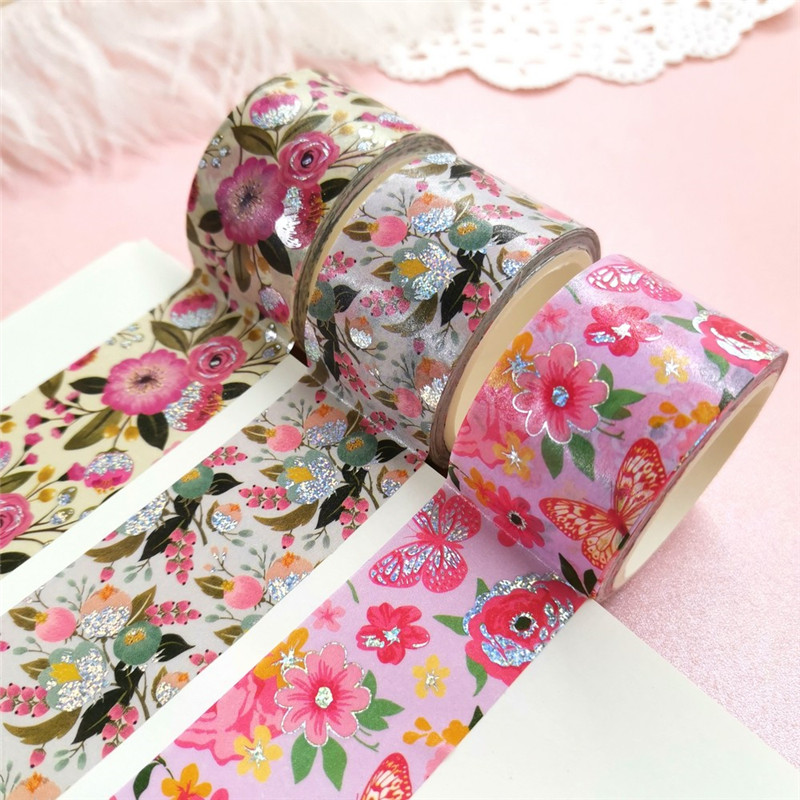 25mm width Floral washi Tape set with 3pc