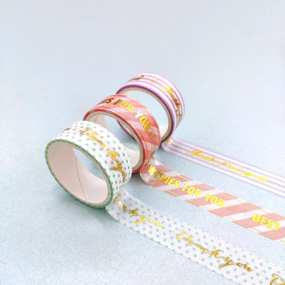 3pc Gift wrapping Golden foil Washi Tape set
