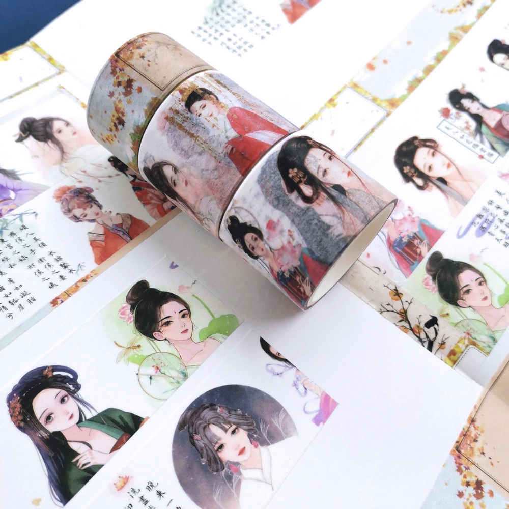 3pc Traditional Chinese Beauty Girl Washi Tape Set